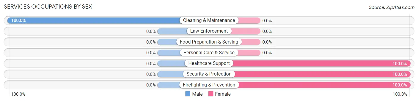 Services Occupations by Sex in Zip Code 25168