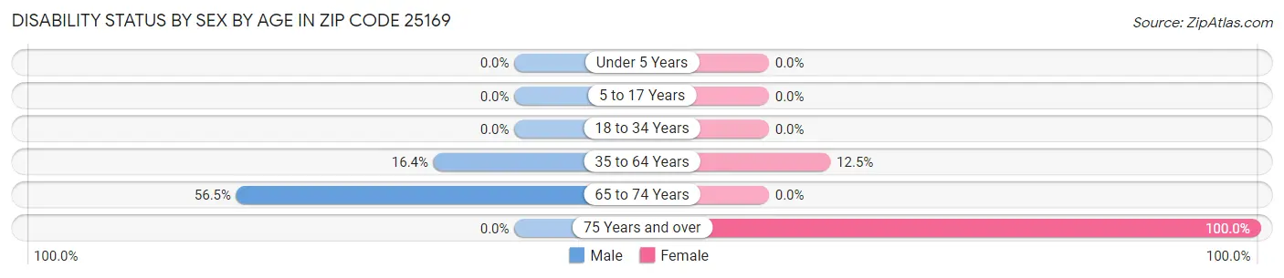 Disability Status by Sex by Age in Zip Code 25169