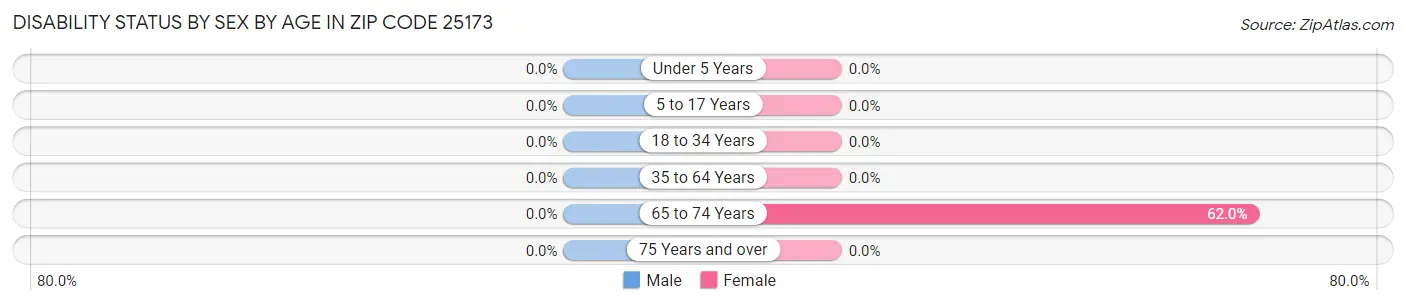 Disability Status by Sex by Age in Zip Code 25173