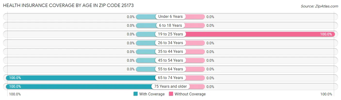 Health Insurance Coverage by Age in Zip Code 25173