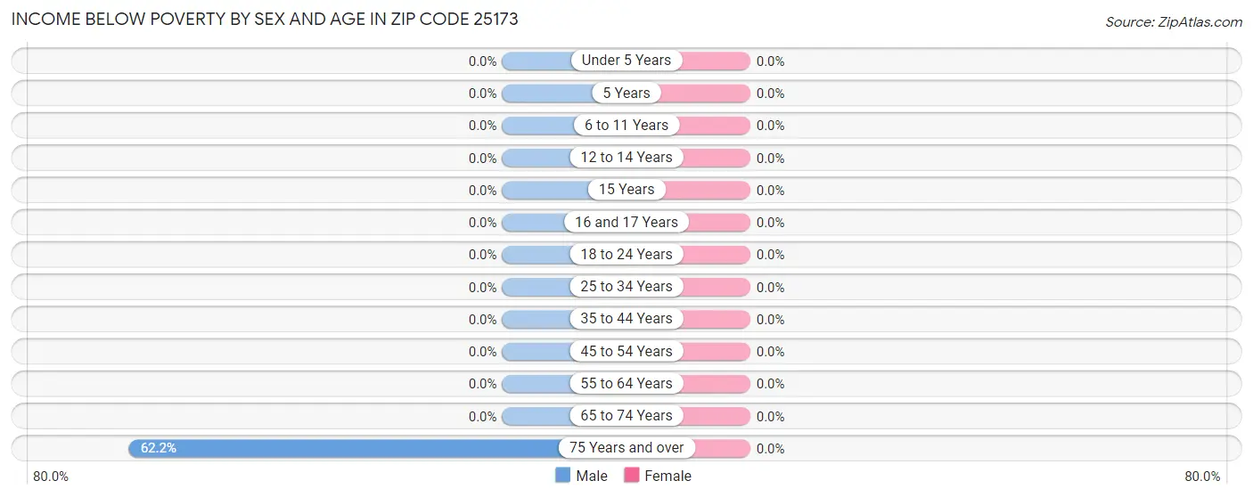 Income Below Poverty by Sex and Age in Zip Code 25173