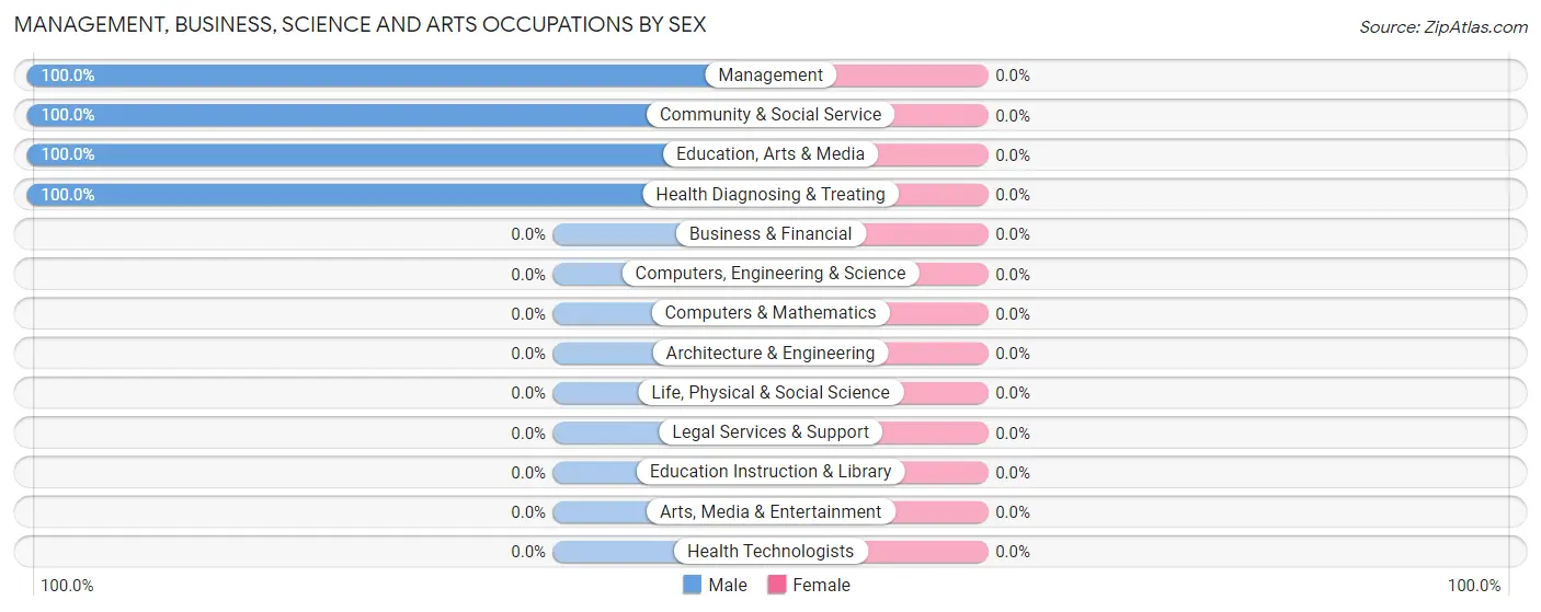 Management, Business, Science and Arts Occupations by Sex in Zip Code 25174