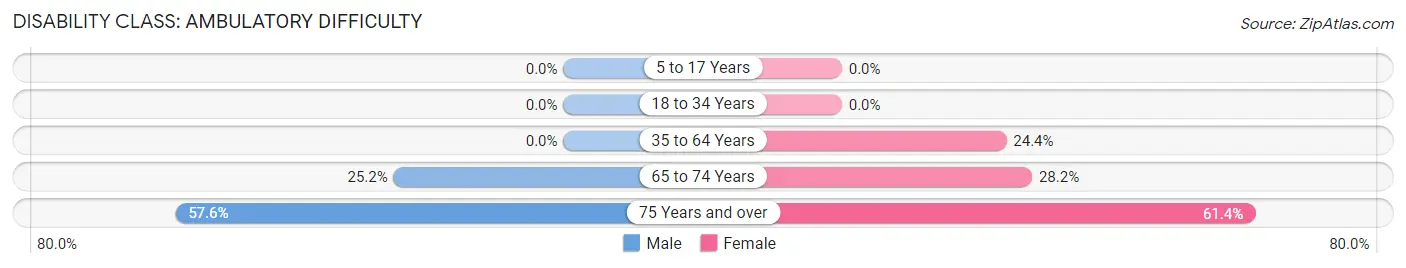 Disability in Zip Code 25186: <span>Ambulatory Difficulty</span>