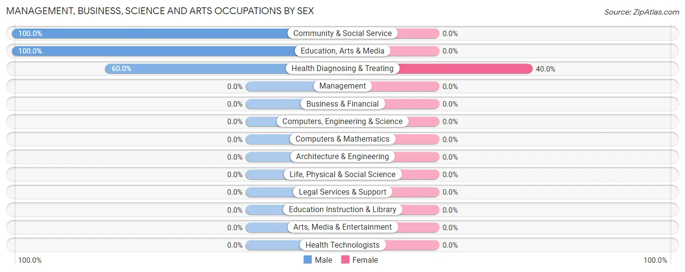 Management, Business, Science and Arts Occupations by Sex in Zip Code 25206