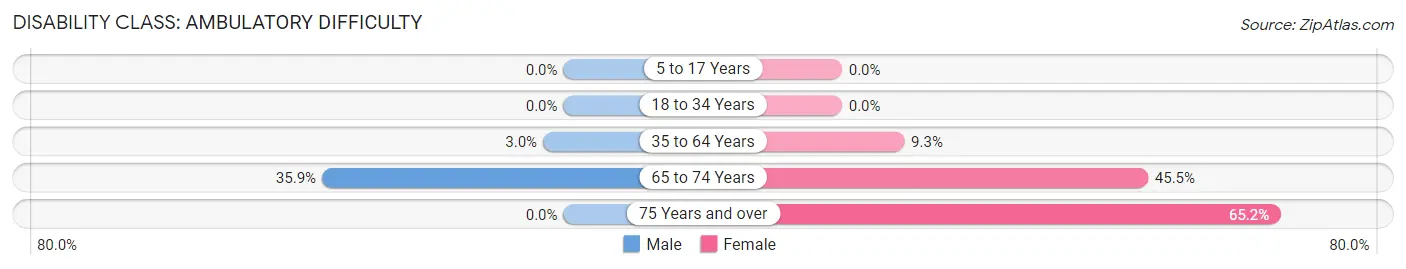 Disability in Zip Code 25287: <span>Ambulatory Difficulty</span>