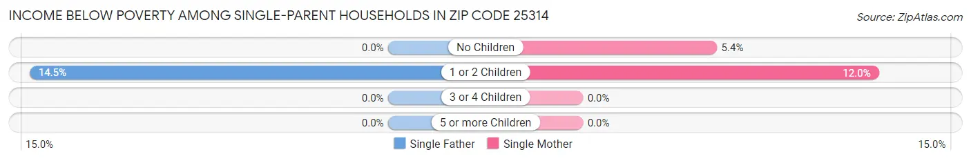 Income Below Poverty Among Single-Parent Households in Zip Code 25314