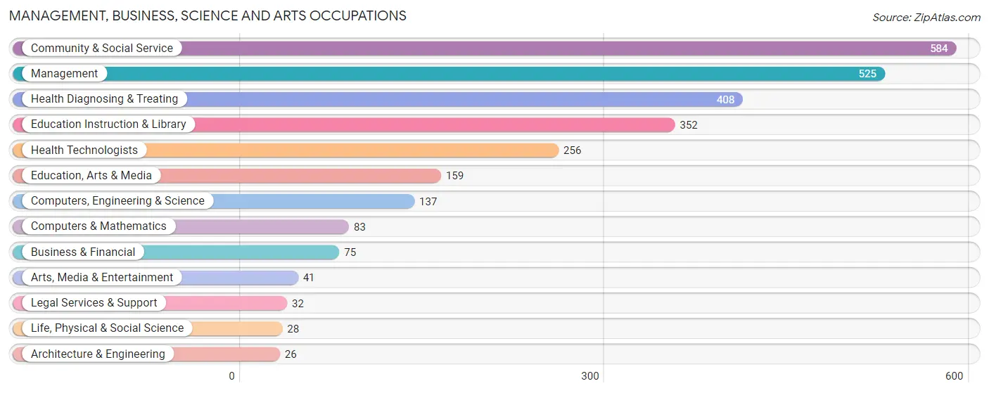 Management, Business, Science and Arts Occupations in Zip Code 25541