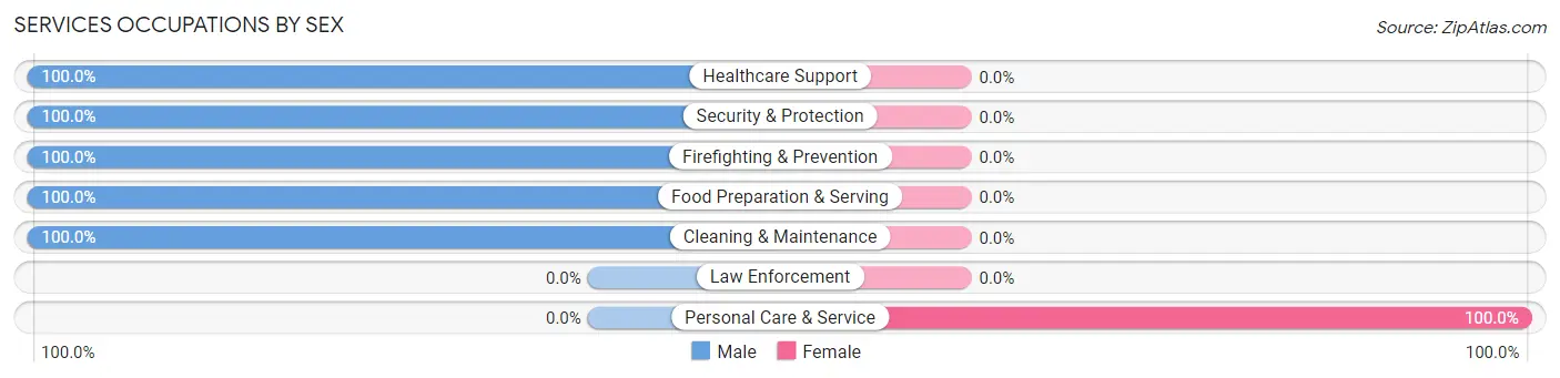 Services Occupations by Sex in Zip Code 25567