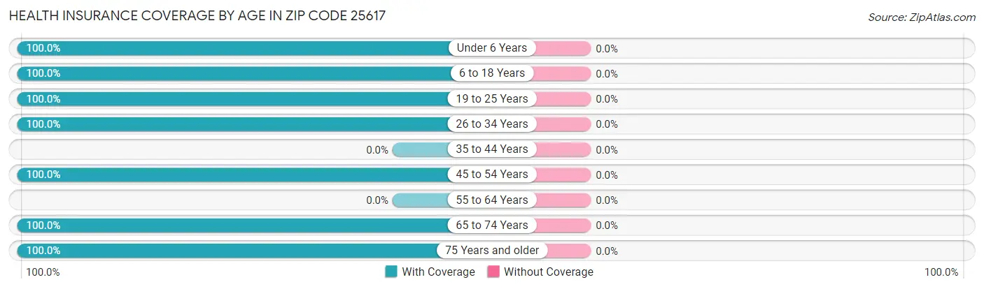 Health Insurance Coverage by Age in Zip Code 25617