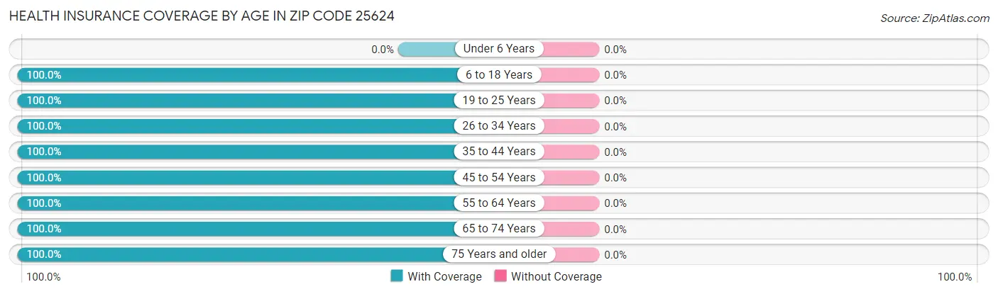 Health Insurance Coverage by Age in Zip Code 25624