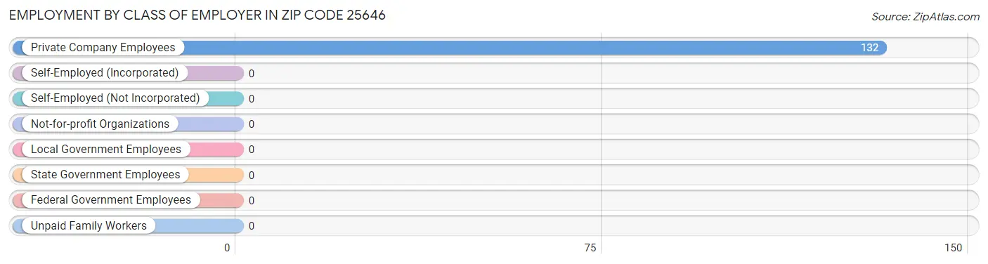 Employment by Class of Employer in Zip Code 25646