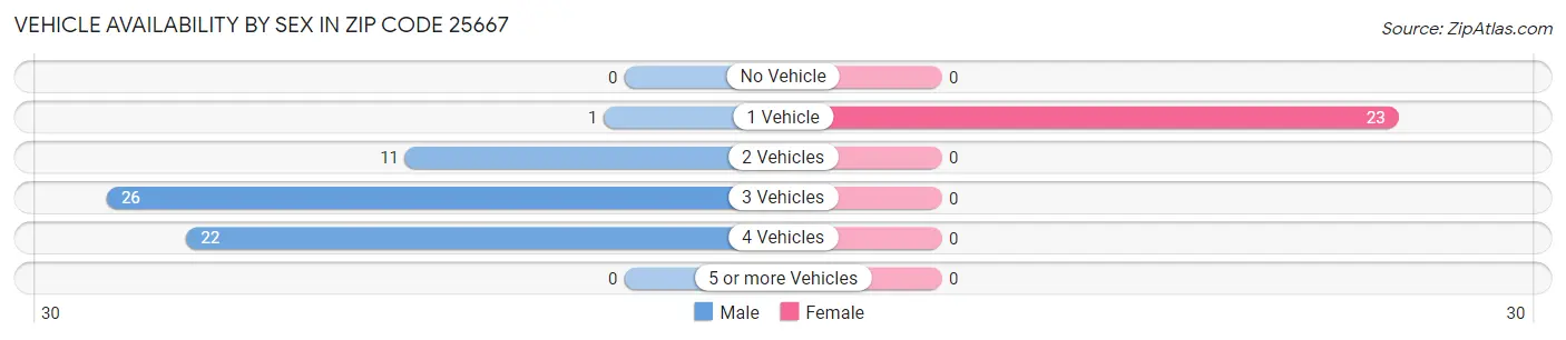 Vehicle Availability by Sex in Zip Code 25667