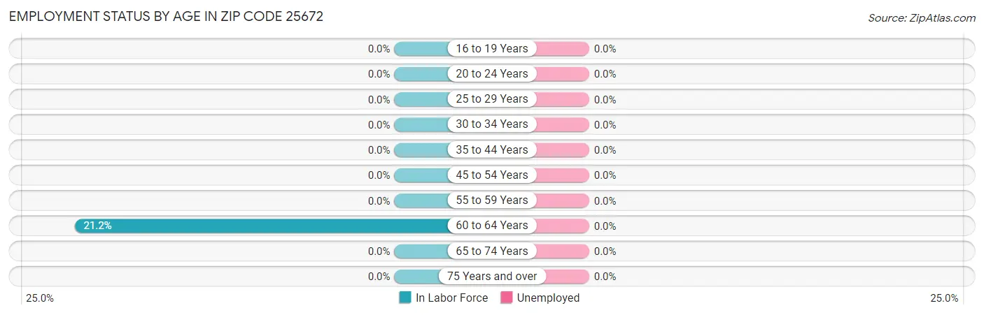 Employment Status by Age in Zip Code 25672