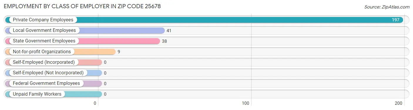 Employment by Class of Employer in Zip Code 25678