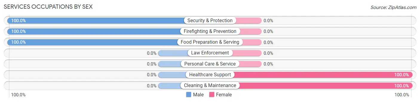 Services Occupations by Sex in Zip Code 25678