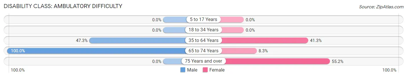 Disability in Zip Code 25692: <span>Ambulatory Difficulty</span>