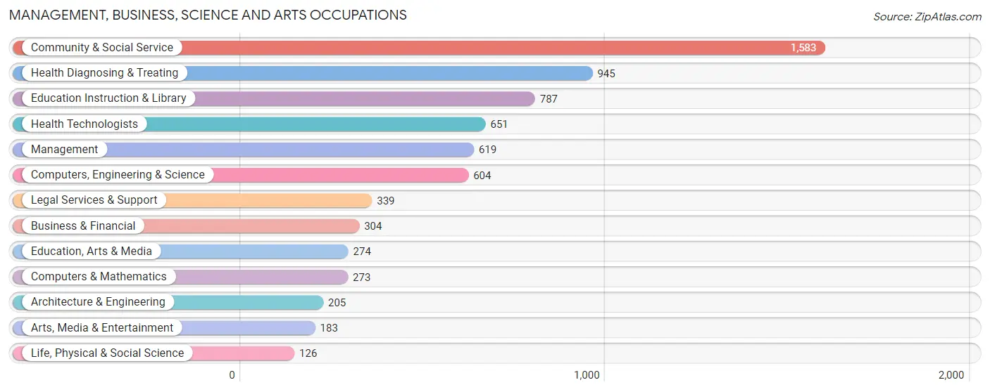 Management, Business, Science and Arts Occupations in Zip Code 25701