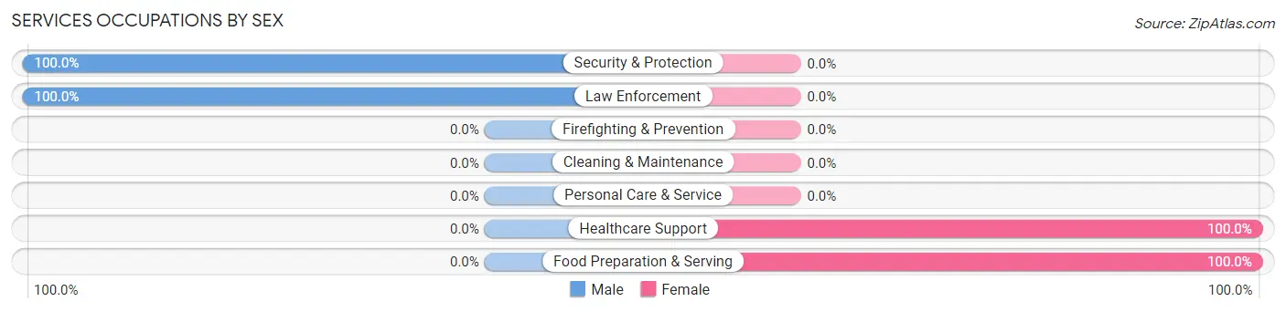 Services Occupations by Sex in Zip Code 25820