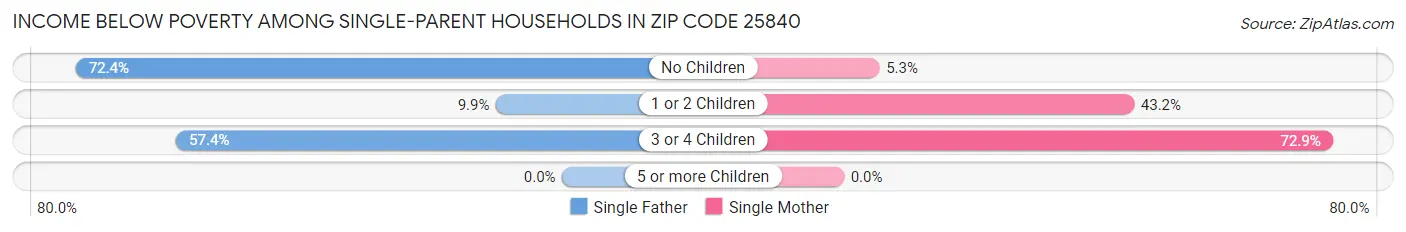 Income Below Poverty Among Single-Parent Households in Zip Code 25840