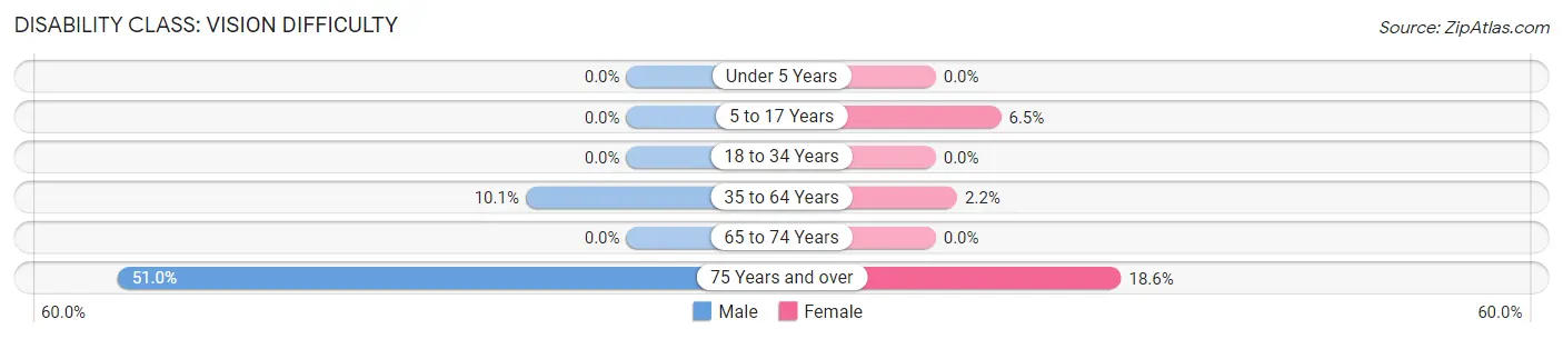 Disability in Zip Code 25865: <span>Vision Difficulty</span>