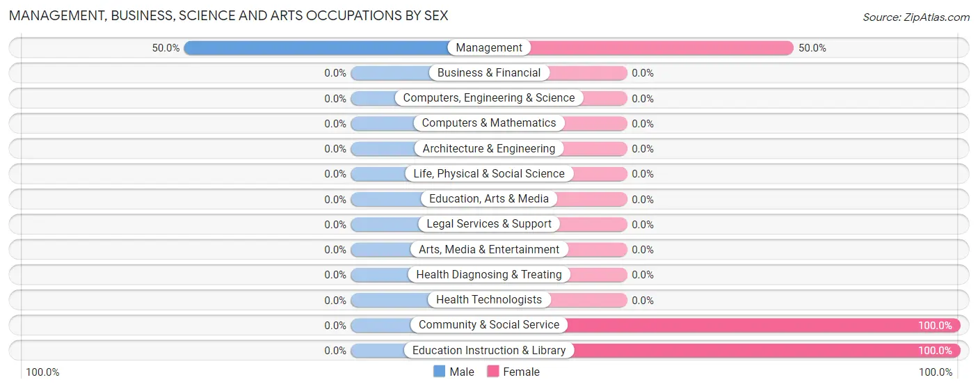 Management, Business, Science and Arts Occupations by Sex in Zip Code 25868