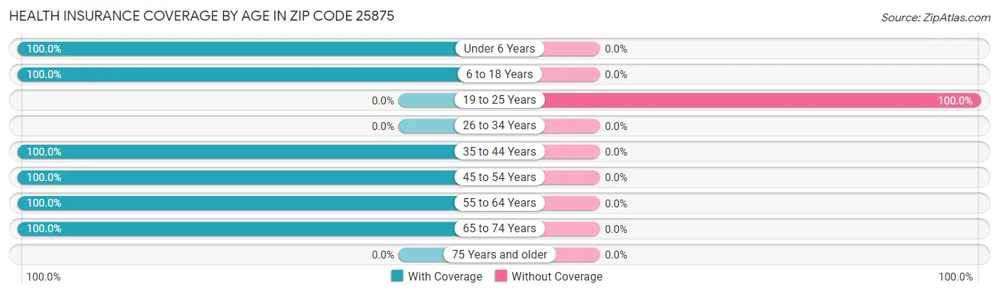 Health Insurance Coverage by Age in Zip Code 25875