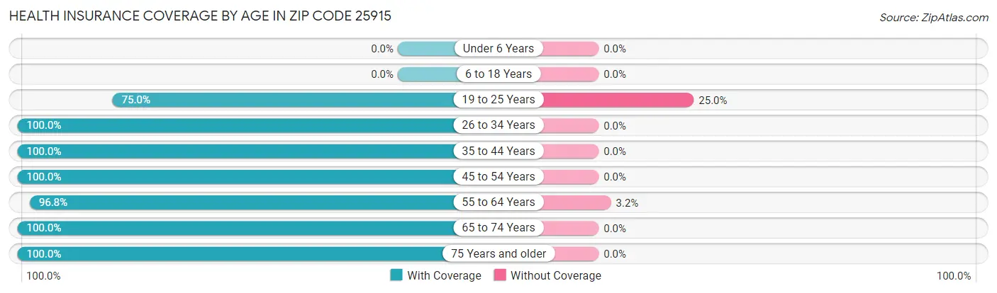 Health Insurance Coverage by Age in Zip Code 25915