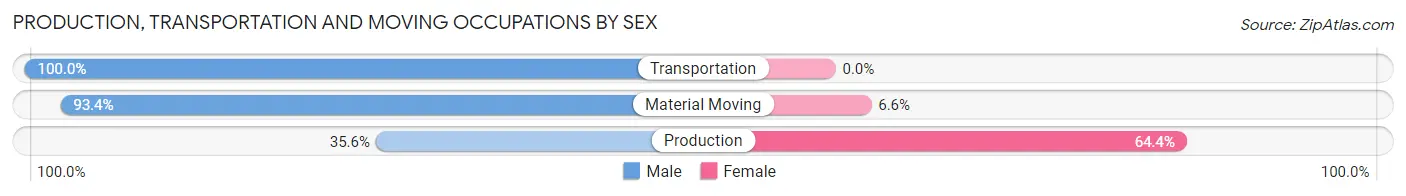 Production, Transportation and Moving Occupations by Sex in Zip Code 25962