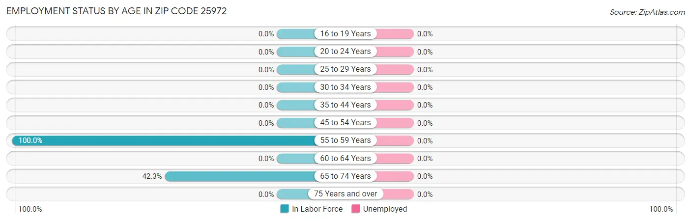 Employment Status by Age in Zip Code 25972