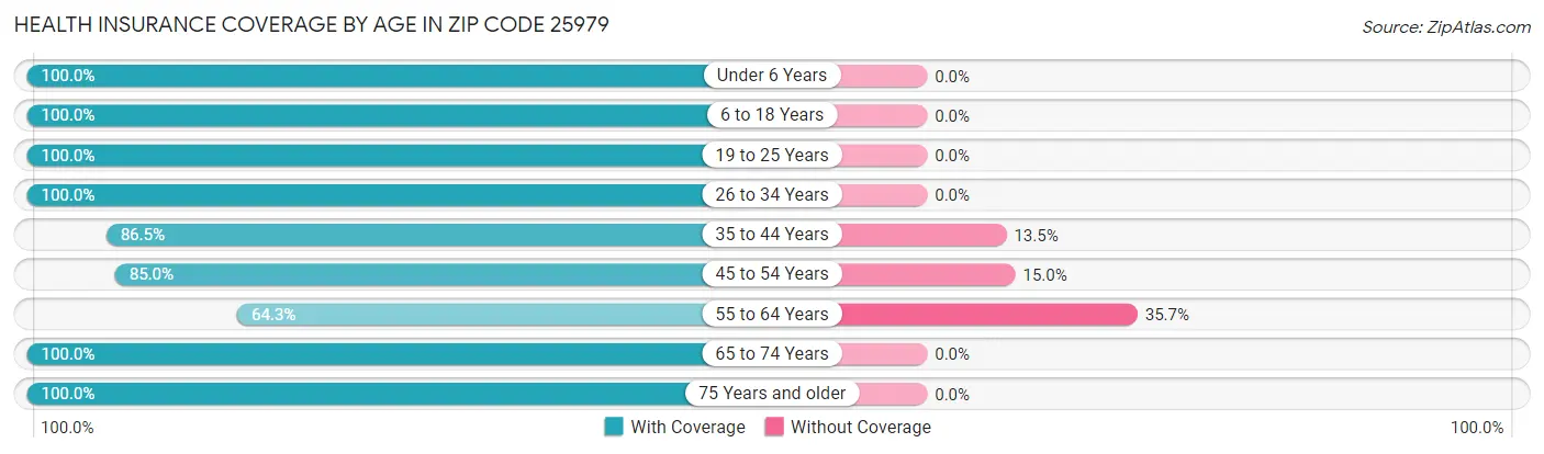 Health Insurance Coverage by Age in Zip Code 25979