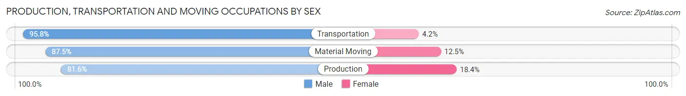 Production, Transportation and Moving Occupations by Sex in Zip Code 26003