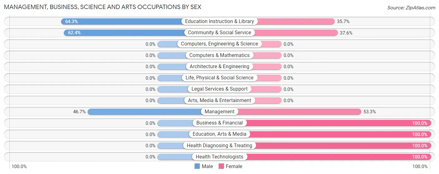 Management, Business, Science and Arts Occupations by Sex in Zip Code 26033