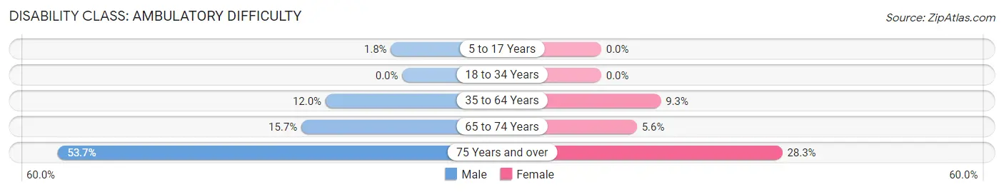 Disability in Zip Code 26070: <span>Ambulatory Difficulty</span>