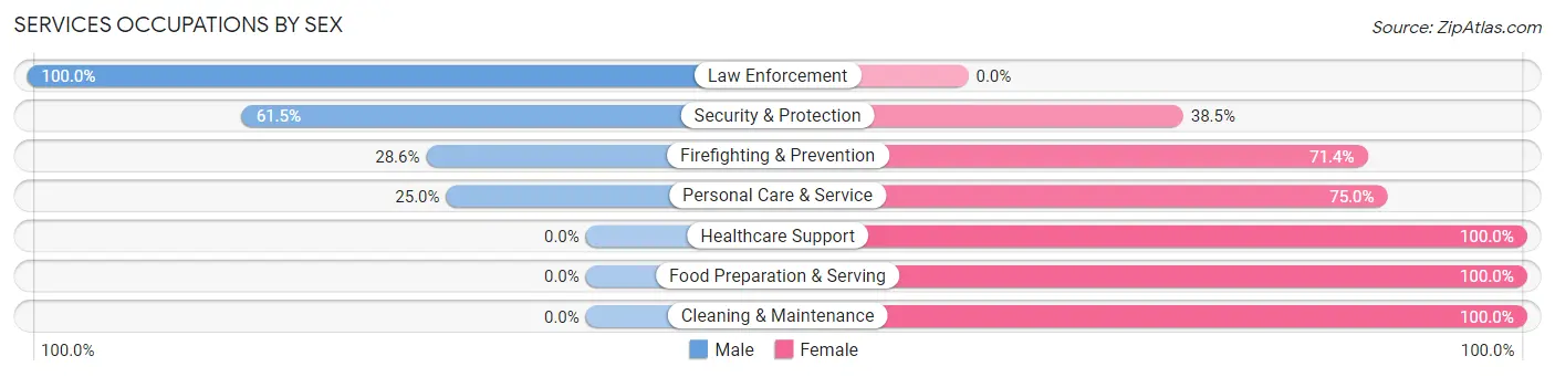 Services Occupations by Sex in Zip Code 26075