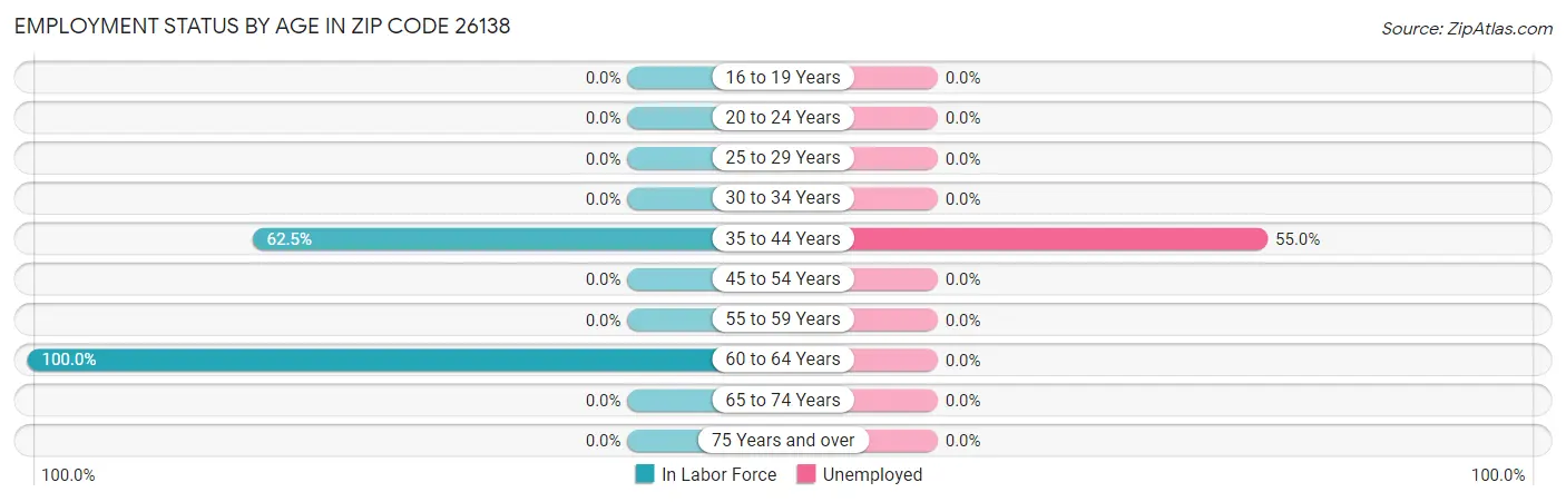 Employment Status by Age in Zip Code 26138
