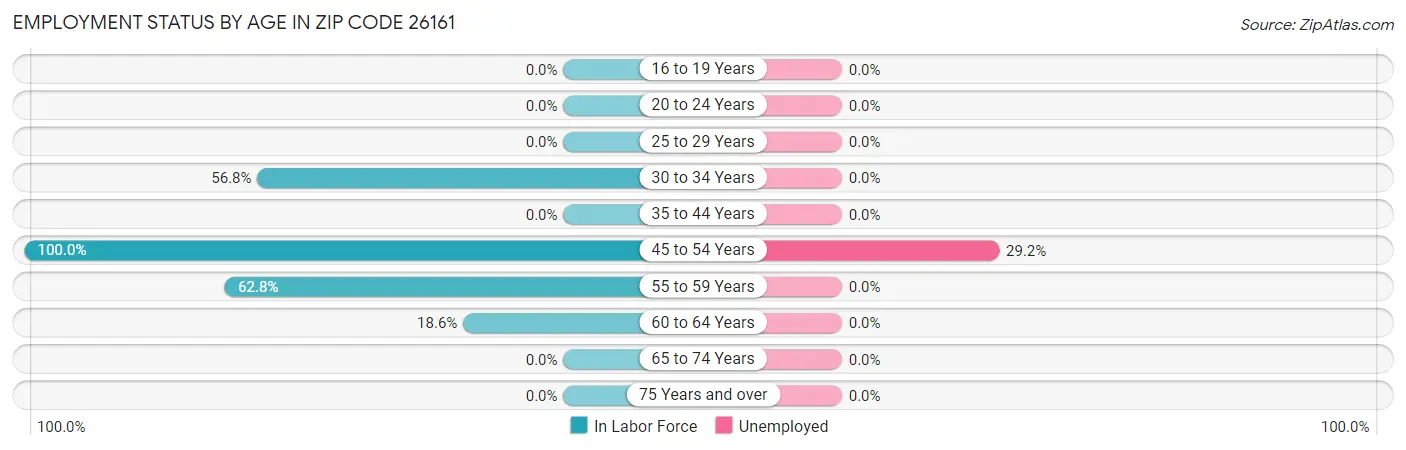 Employment Status by Age in Zip Code 26161