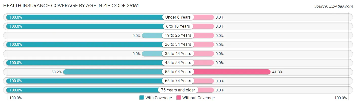 Health Insurance Coverage by Age in Zip Code 26161