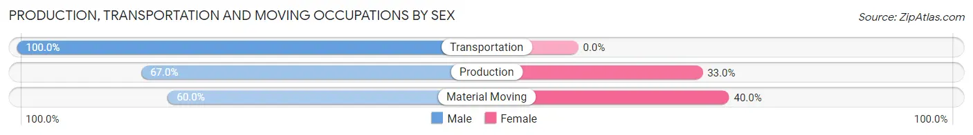 Production, Transportation and Moving Occupations by Sex in Zip Code 26175