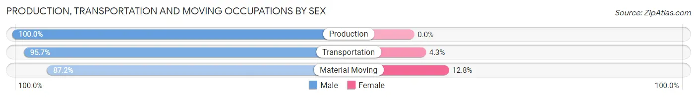 Production, Transportation and Moving Occupations by Sex in Zip Code 26181