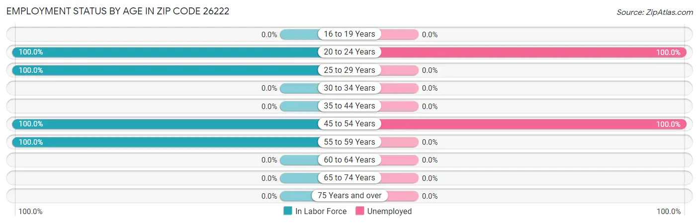 Employment Status by Age in Zip Code 26222