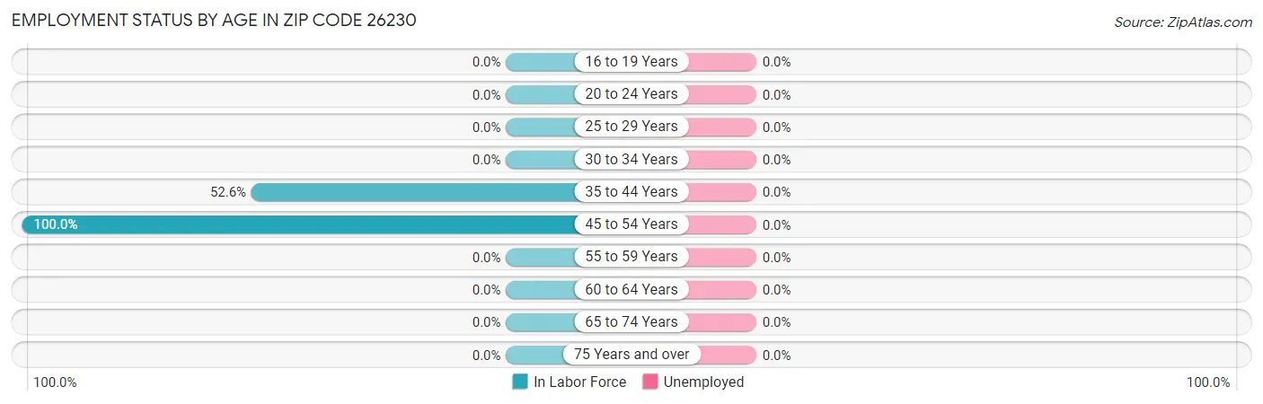 Employment Status by Age in Zip Code 26230
