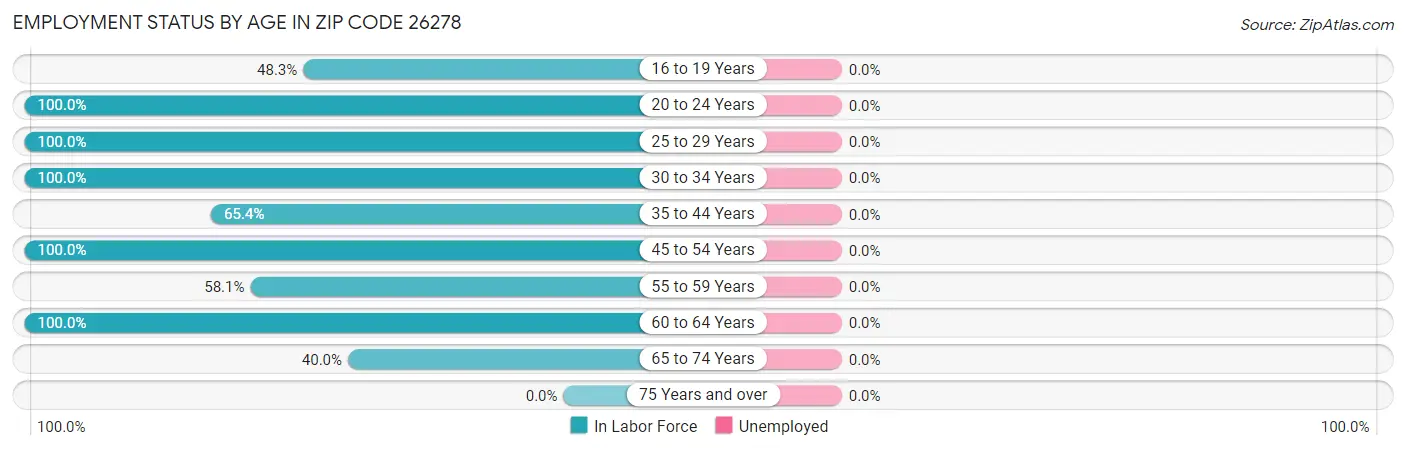 Employment Status by Age in Zip Code 26278