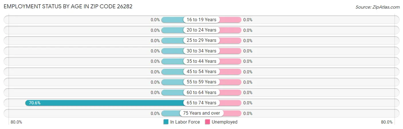 Employment Status by Age in Zip Code 26282