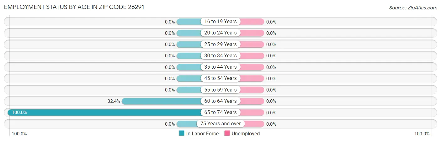 Employment Status by Age in Zip Code 26291