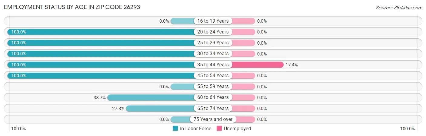 Employment Status by Age in Zip Code 26293