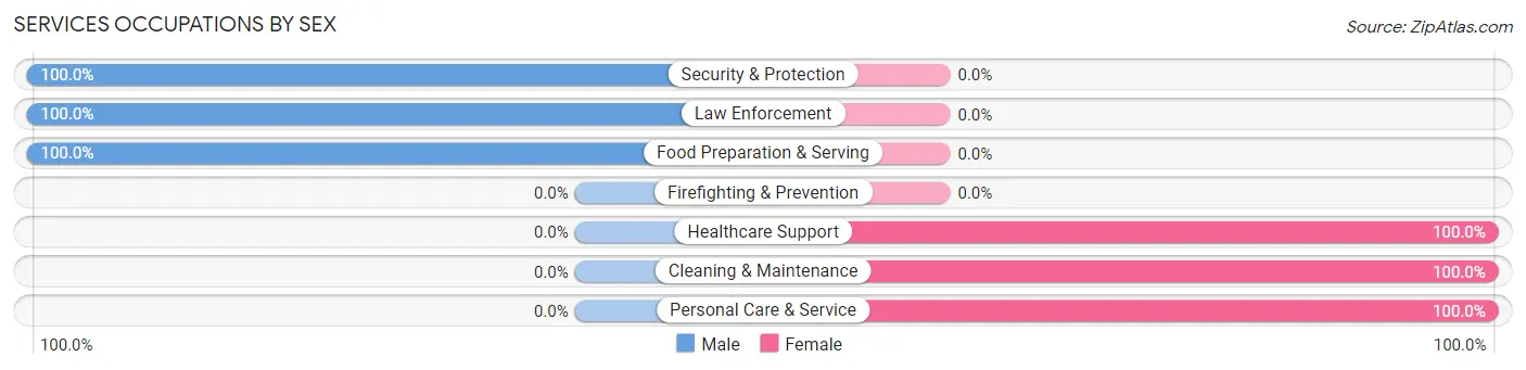 Services Occupations by Sex in Zip Code 26323