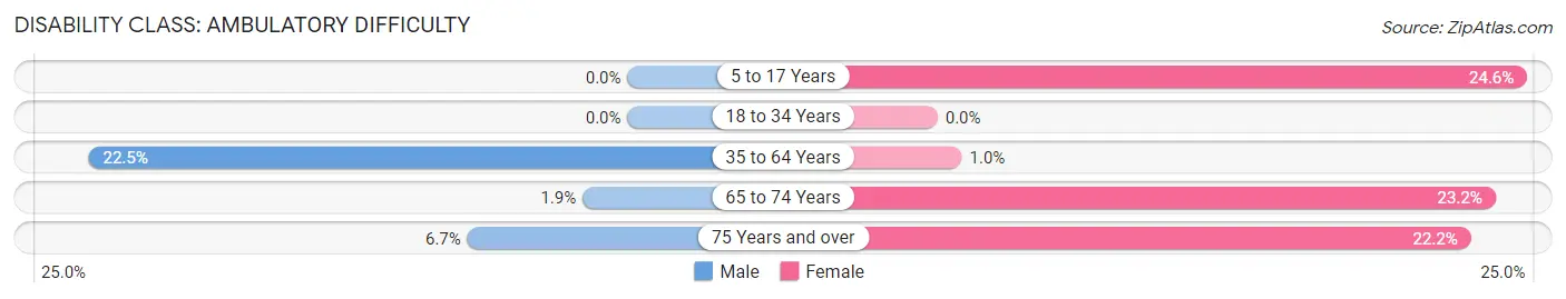 Disability in Zip Code 26335: <span>Ambulatory Difficulty</span>