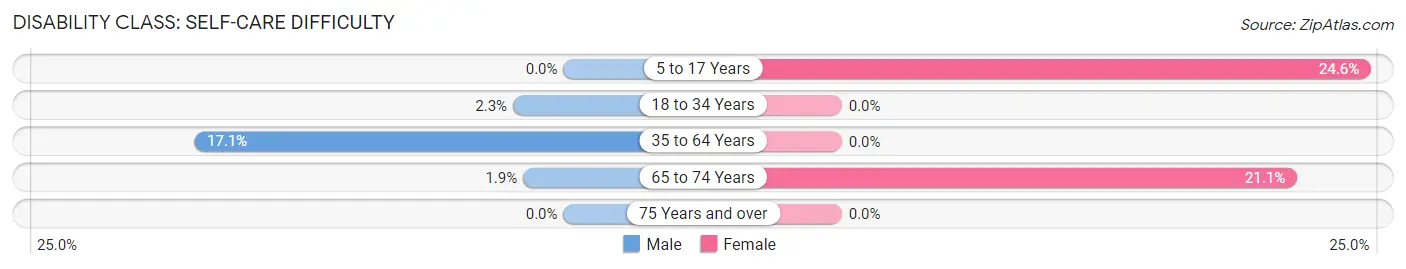 Disability in Zip Code 26335: <span>Self-Care Difficulty</span>