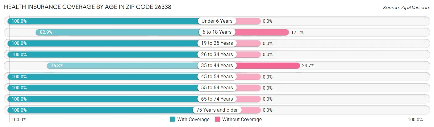 Health Insurance Coverage by Age in Zip Code 26338