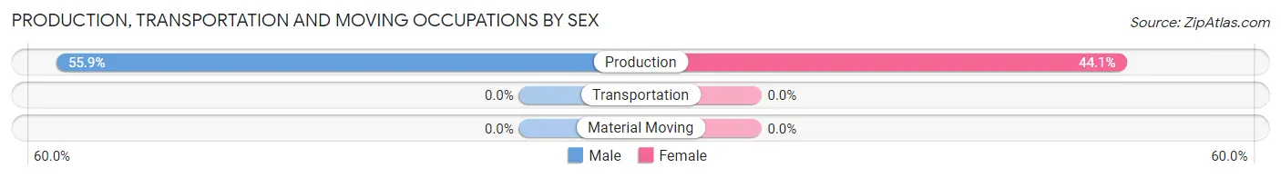 Production, Transportation and Moving Occupations by Sex in Zip Code 26338